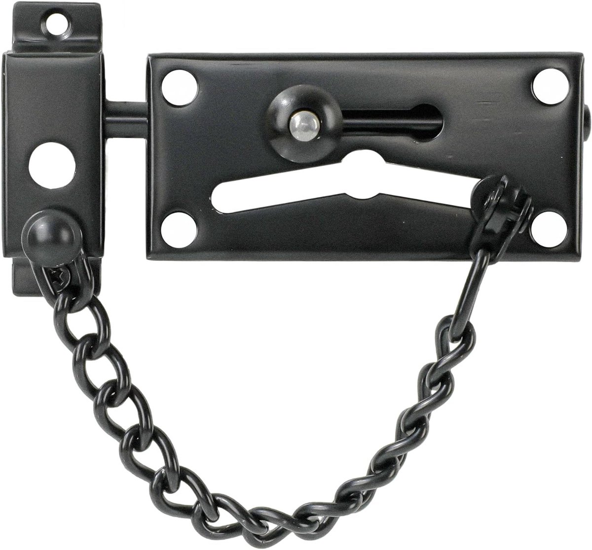 Veiligheidsdeurketting van RVS, Antidiefstal Druksluiting, Binnen- en Buitendeurbeveiliging met Veer en Gebogen Ontwerp