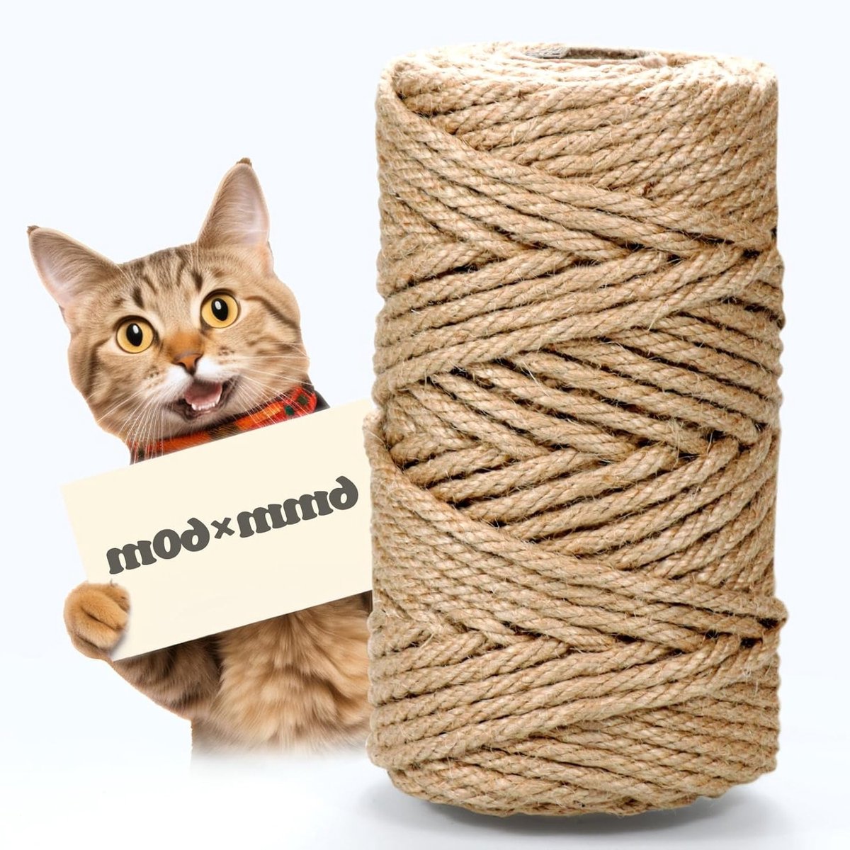 Sisal Touw 60 m voor Krabpaal, 6 mm Dikte, Vervangend Touw voor Katten, Tuinieren en Creatieve Decoratie