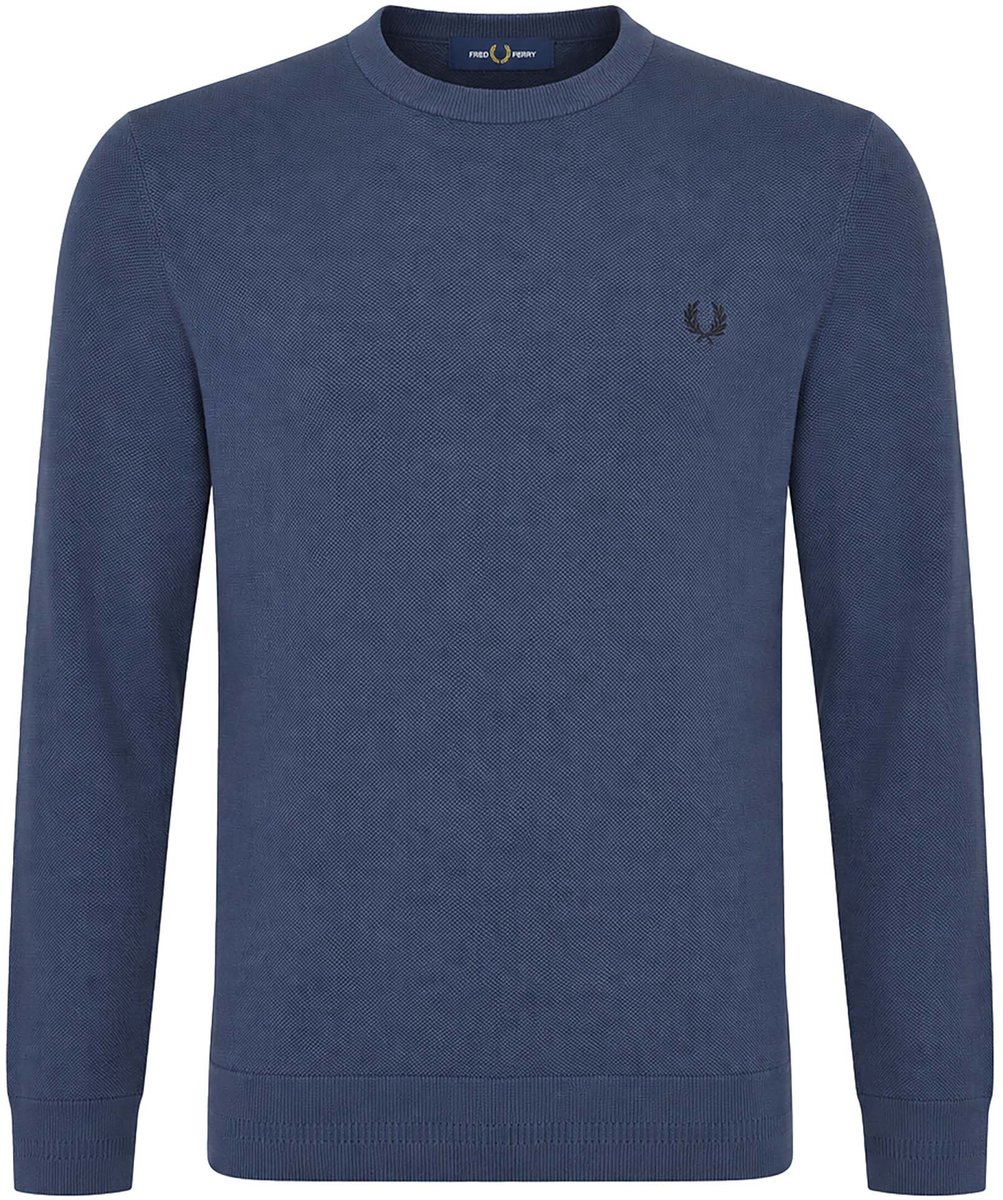 Trui Fredperry Fp Pique Stitch Jumper Fashion Wear Volwassen Blauw