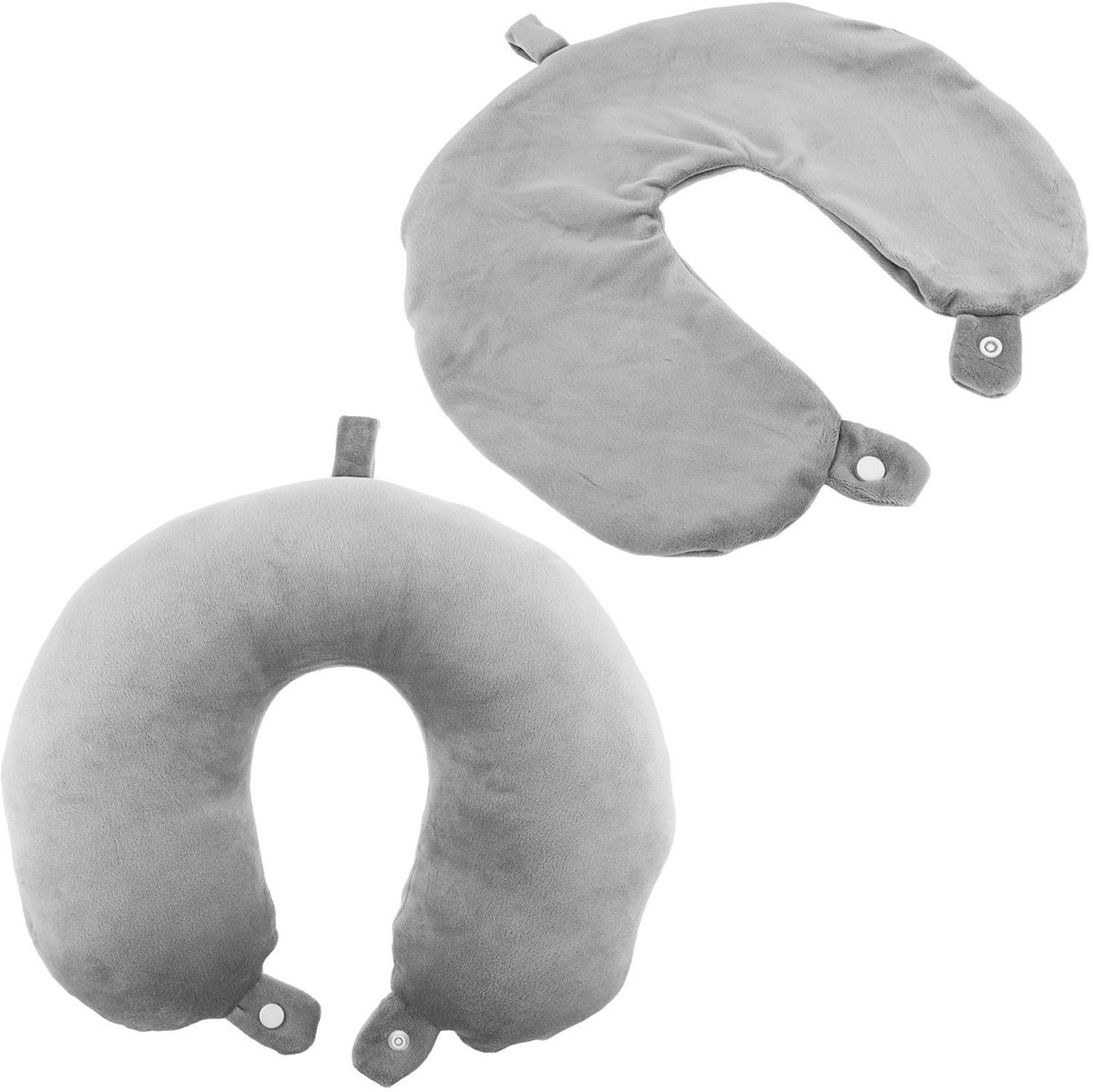 Dailygoods - Dailygoody - Reizen Nek Kussensloop Hoes - U-vormig Comfort - Wasbaar en Kreukbestendig - Grijs - Vervanging voor Nekkussen - Ideaal voor Reizen