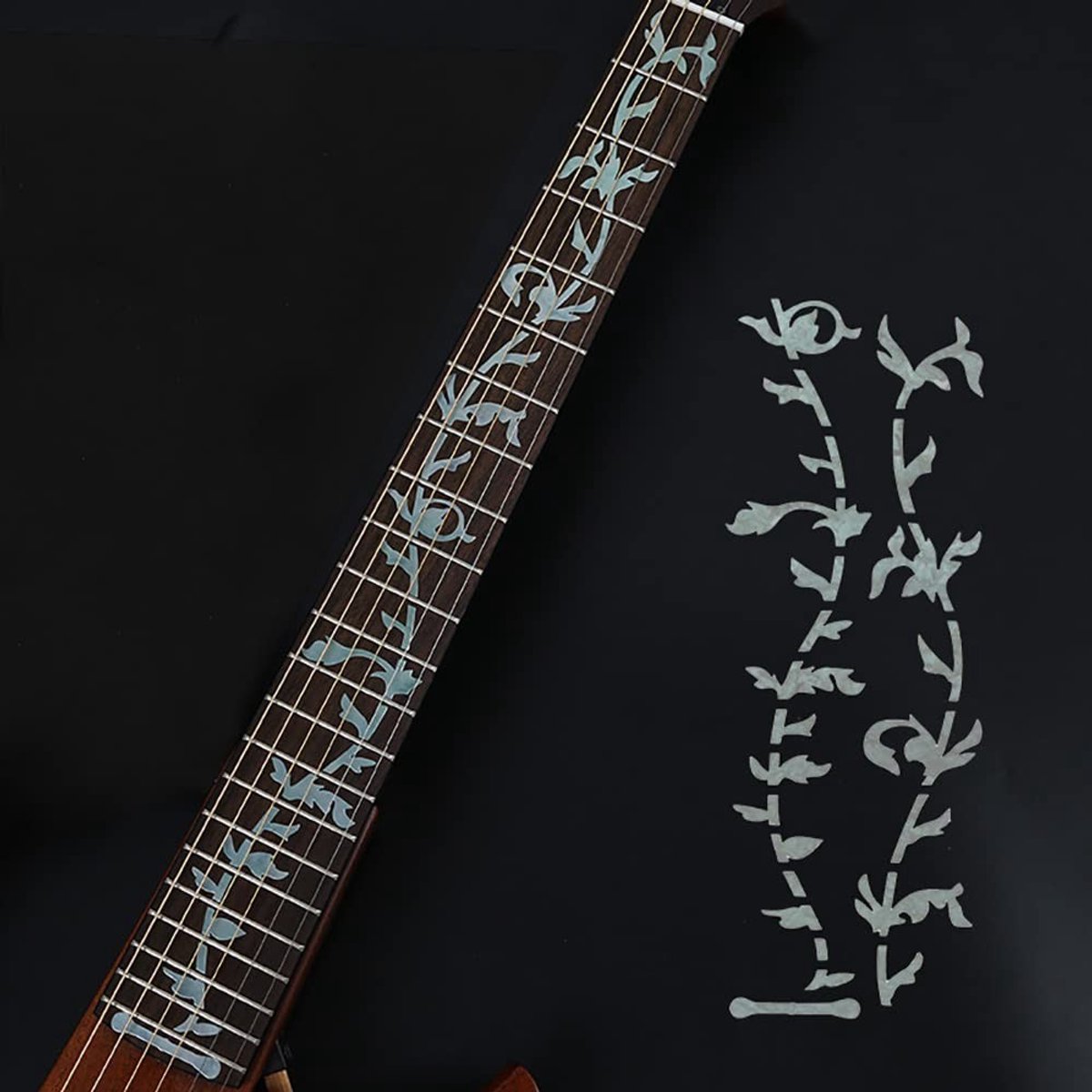 Dailygoods - Dailygoody - Gitaargreepbordmarker - Doe-het-zelf gitaarhals - Eenvoudig te verwijderen - Wit - Inlay-stickers voor gitaar - Geschikt voor elk ty