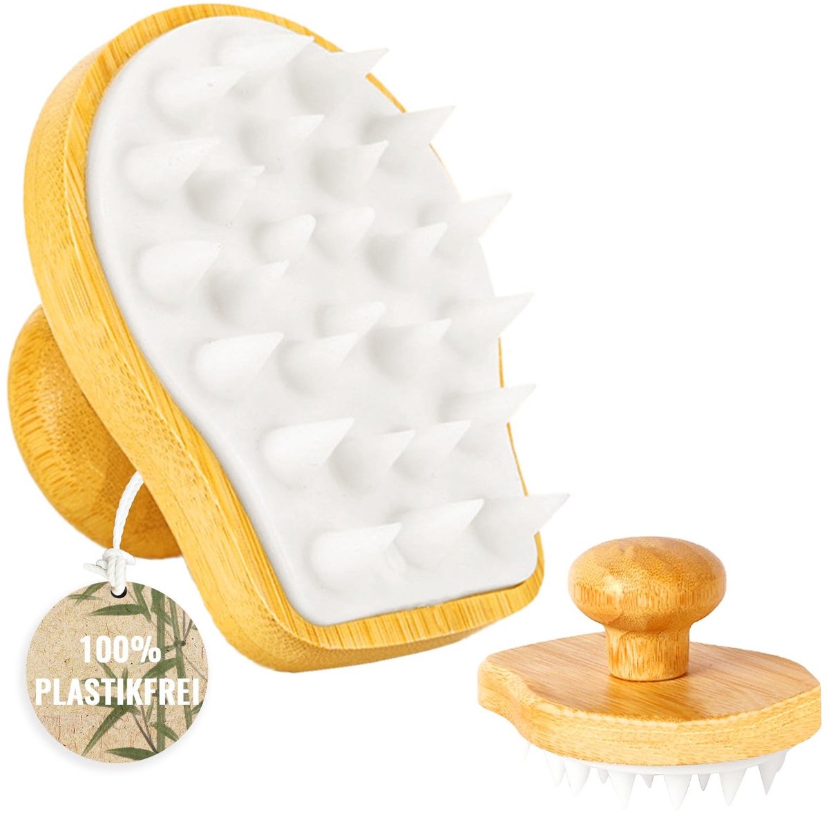 Dailygoods - Dailygoody - Massageborstel voor de hoofdhuid - Anti-roos oplossing - Milieuvriendelijk - Wit - Scalp massageapparaat - Haarhoofdmassage - Geschikt vo