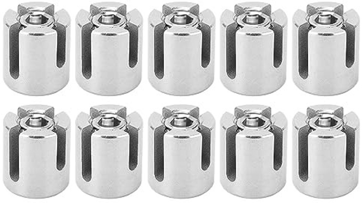 Dailygoods - Dailygoody - Roestvrijstalen Kabelreling - Kabelklemmen voor Draadbevestiging - Hoogwaardige Sterkte - 10 Stuks - Roestbestendige Klemmen - Ideaal voo