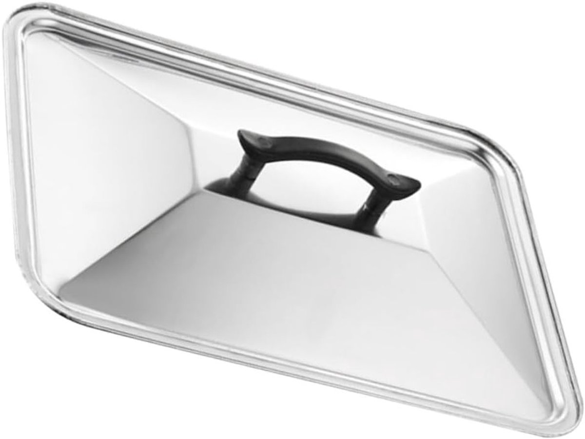 Vierkante Glazen Bakvorm met Deksel - Roestvrijstalen en Aluminium Deksel - Ideaal voor Oven en Magnetron, Antivettige Deksel voor Gezond Koken