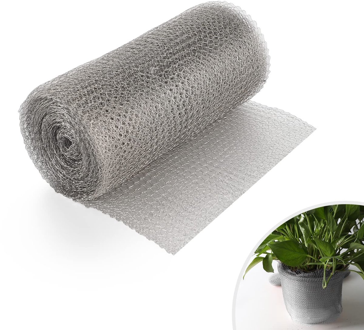 Dailygoods - Dailygoody - Gaas van roestvrij staaldraad - Antislakkenomheining - Verhoogd bed - 6 m - Tuinplantenbescherming - Roestvrij staal - Geschikt voor tuin