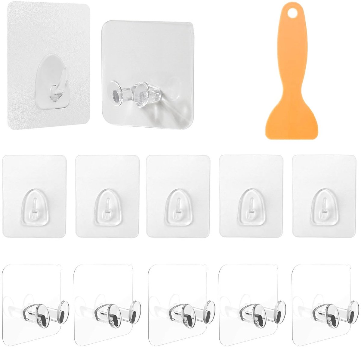Dailygoody - Zelfklevende Haken - Multifunctionele Haak - Transparant - Steek-Kleefhaken - Waterdichte Wandhaak - Geschikt voor Thuisgebruik - 10 Kilo..