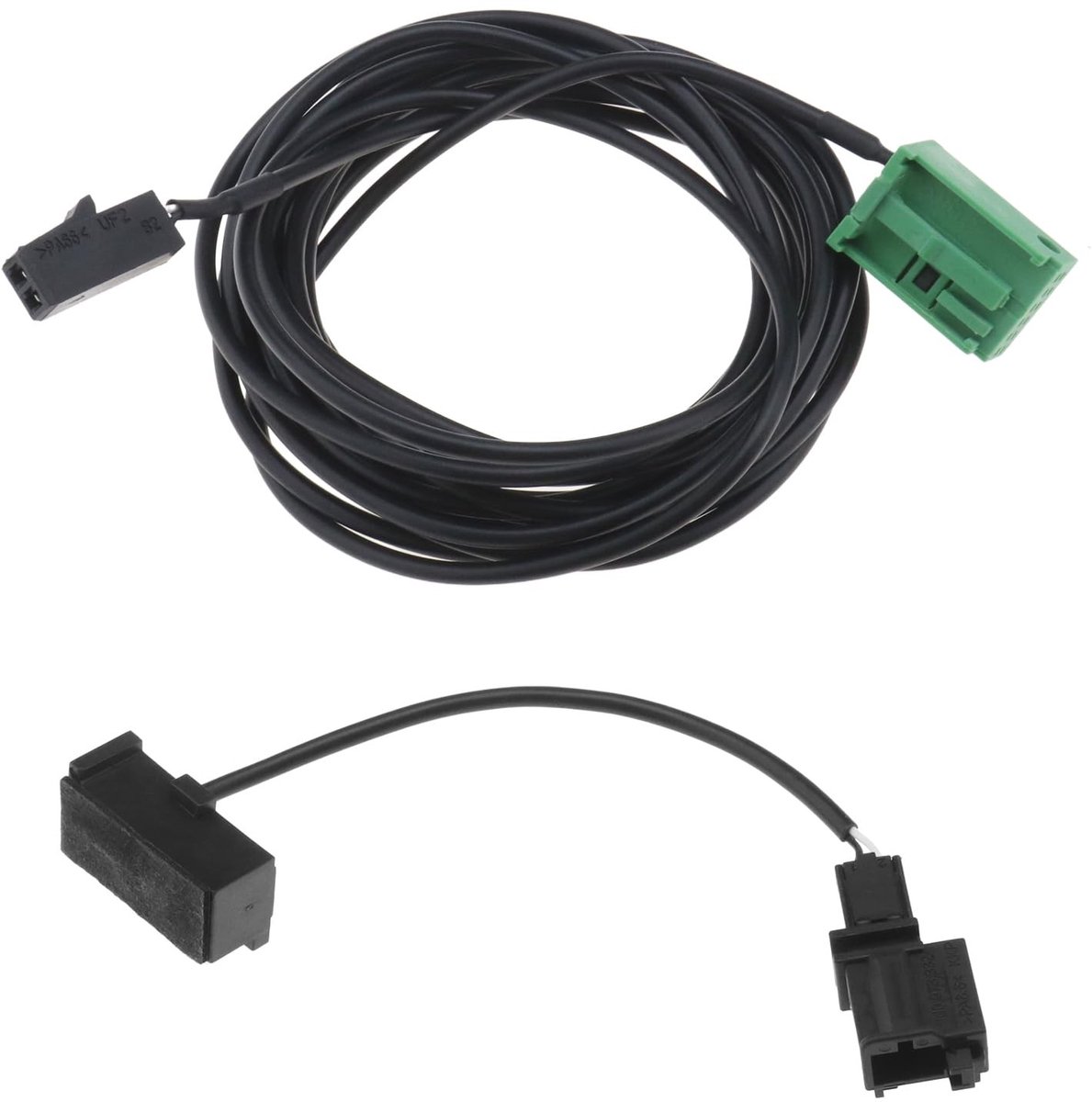 Dailygoody Aansluitdraad - Microfoon Harnas Kabel - 12V - 3,65 m lengte - Compatibel met VW RNS315 RNS510 - Zwart en groen