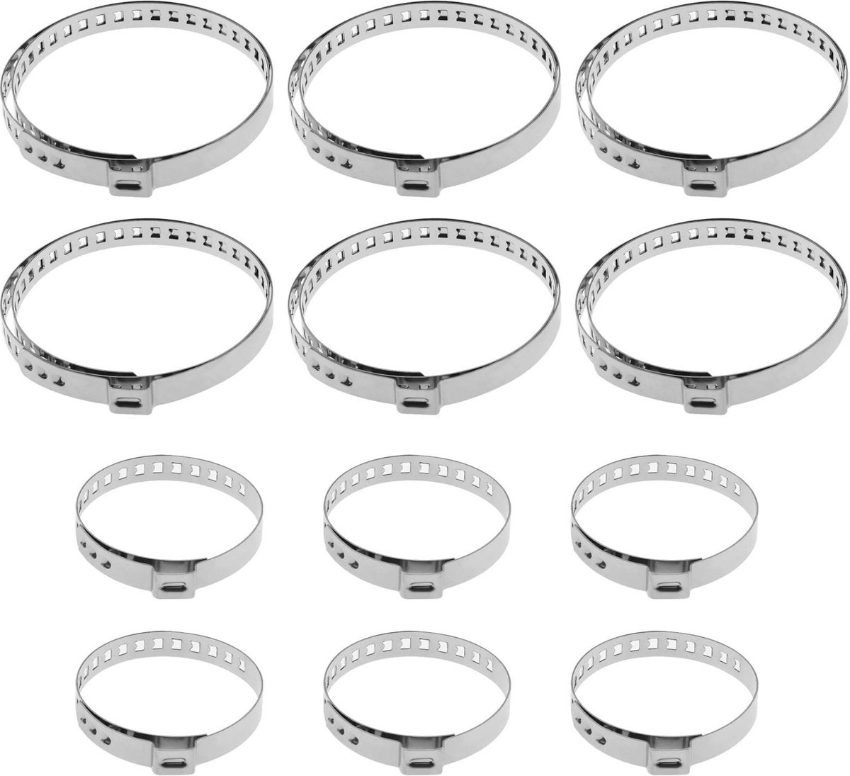 Dailygoody - CV-kofferbakklemmen - Roestvrijstalen set - 12 stuks - Universeel - Geschikt voor personenauto's en aanhangwagens - Zilver