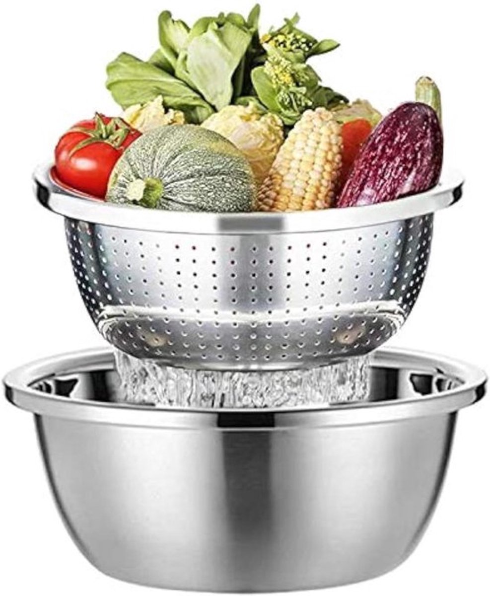 Roestvrijstalen noedelzeef - pasta afdruipen - 26 cm