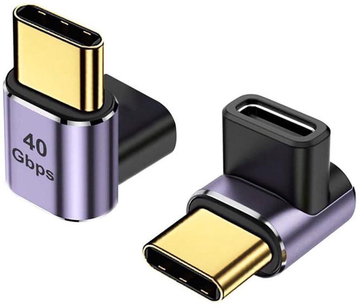 Dailygoods - 2 Stuks USB C 90 Graden Adapter voor Snelle Oplading