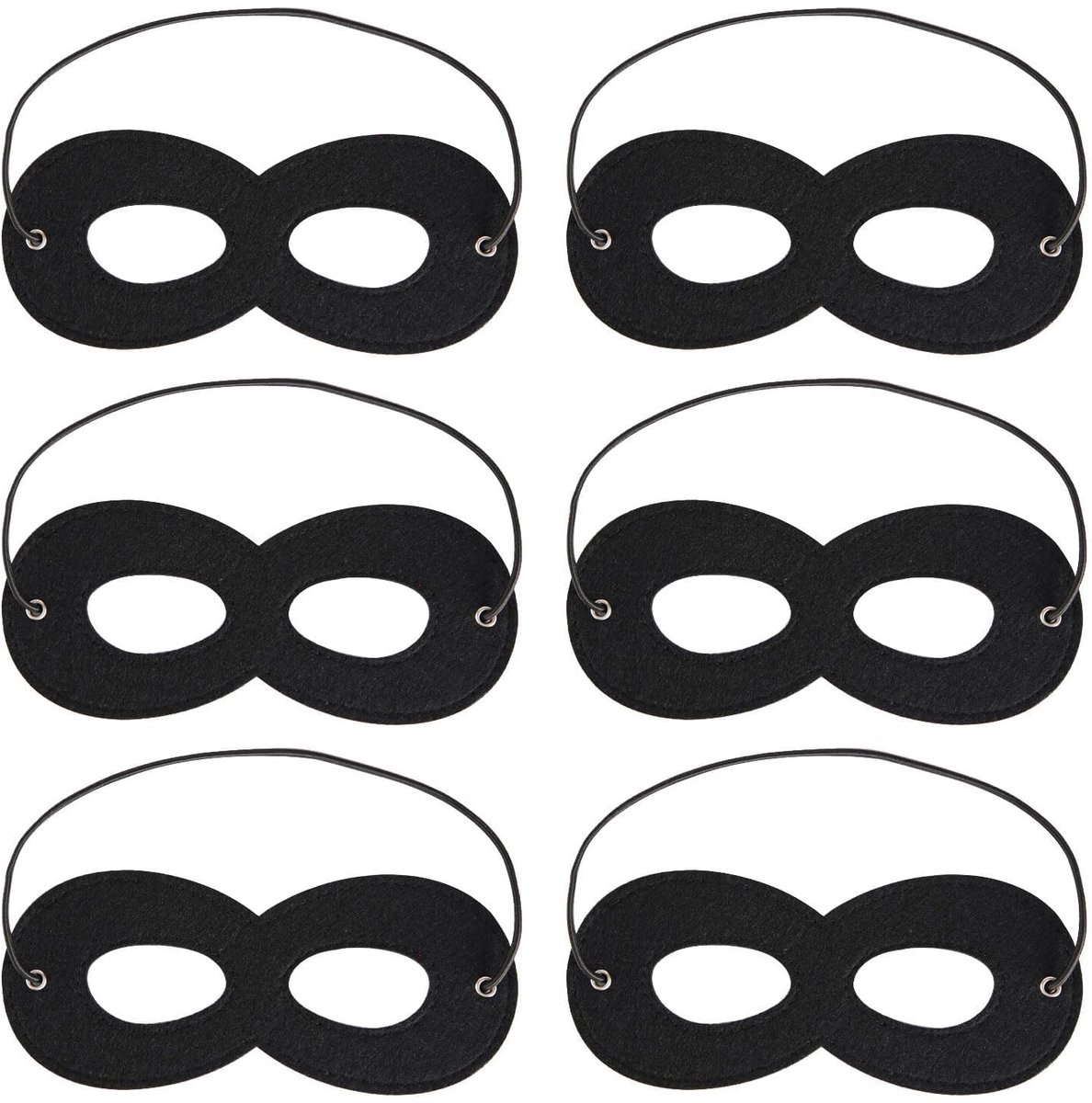 Dailygoods - Set van 6 Vilten Oogmaskers voor Feestelijke Gelegenheden