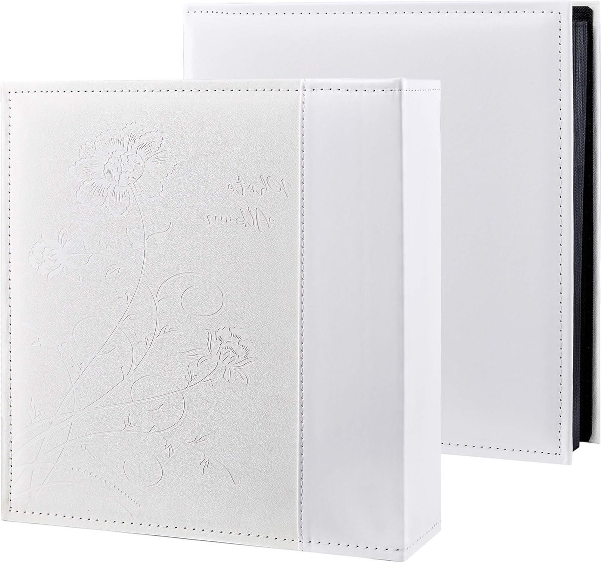Fotoalbum voor 1000 foto's - Extra grote leren opbergcase voor huwelijks- en gezinsfoto's, geschikt voor 10x15 cm foto's (wit)