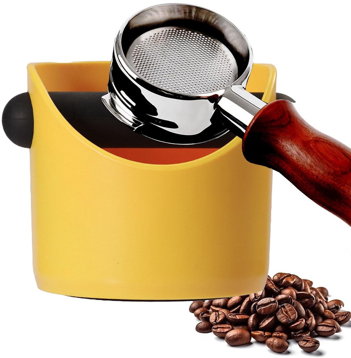 Dailygoods Dailygoody Espresso Knock Bin Coffee Grounds Container Shock-Absorber Geel Barista Accessoire Koffie Maken 1 Liter