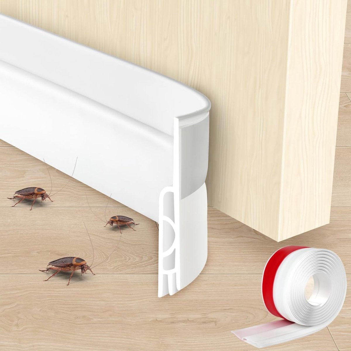 Zelfklevende tochtstrip voor deuren, blokkeert koude lucht, geluid en stof, eenvoudig te installeren, 100x5cm, energie-efficiëntie, isolatie en bescherming