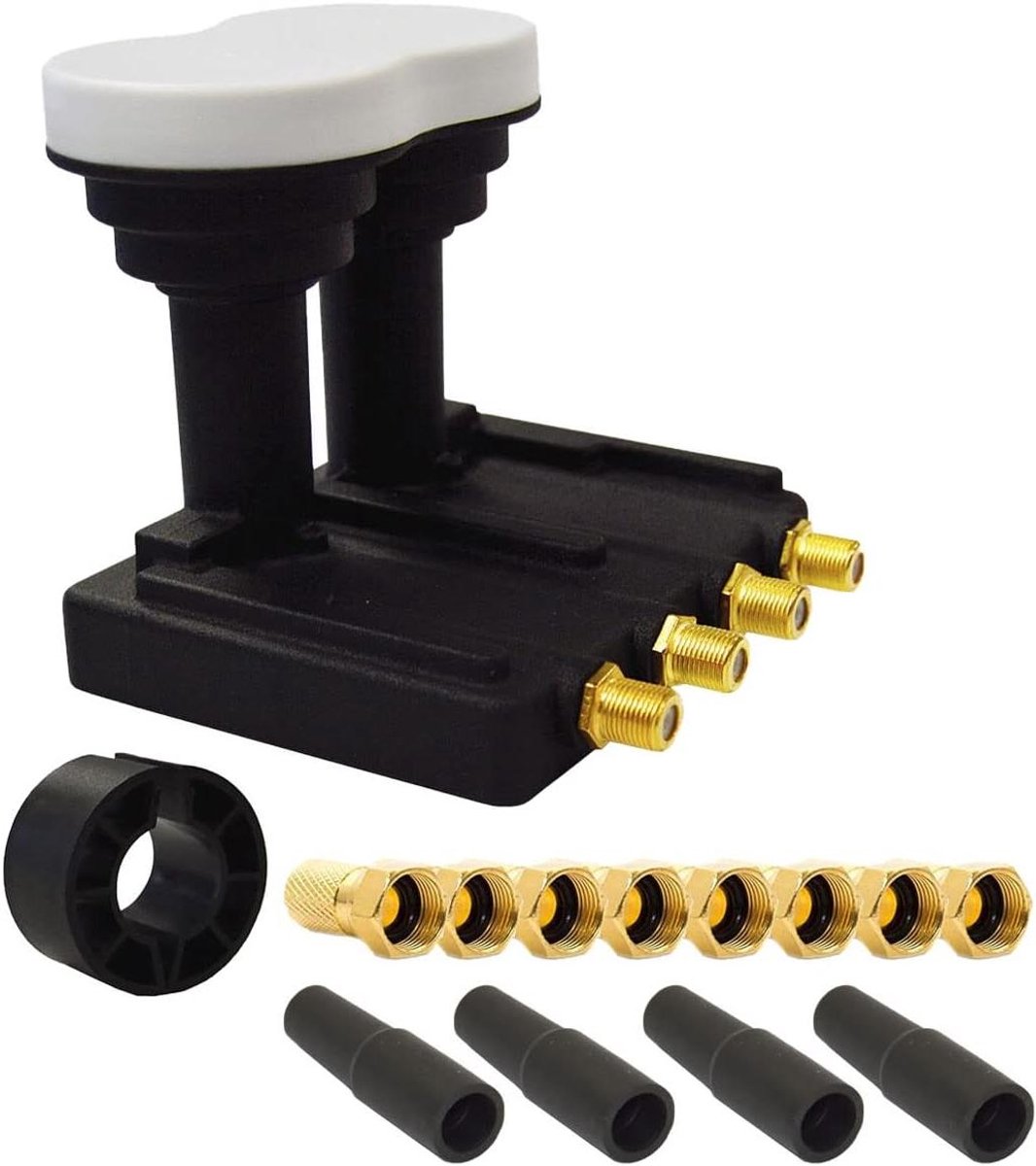 Quad LNB - Monoblock LNB - Satelliet Ontvangst - 3 Graden Afstand - 01 dB Ruismaat