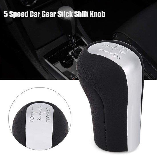 Schakelknop 5 Versnellingen - Versnellingspook Adapter - Comfortabel Rijden - Ergonomisch Design - 80 x 50 mm - Zwart/Zilver van Merkloos — afbeelding 3