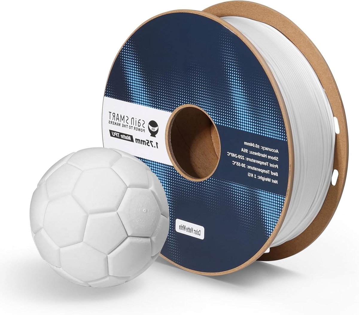 Flexibel 3D Filament - Wit Printmateriaal - Robuuste Onderdelen - Matte Afwerking Precisie - 1.75mm 1kg - Wit