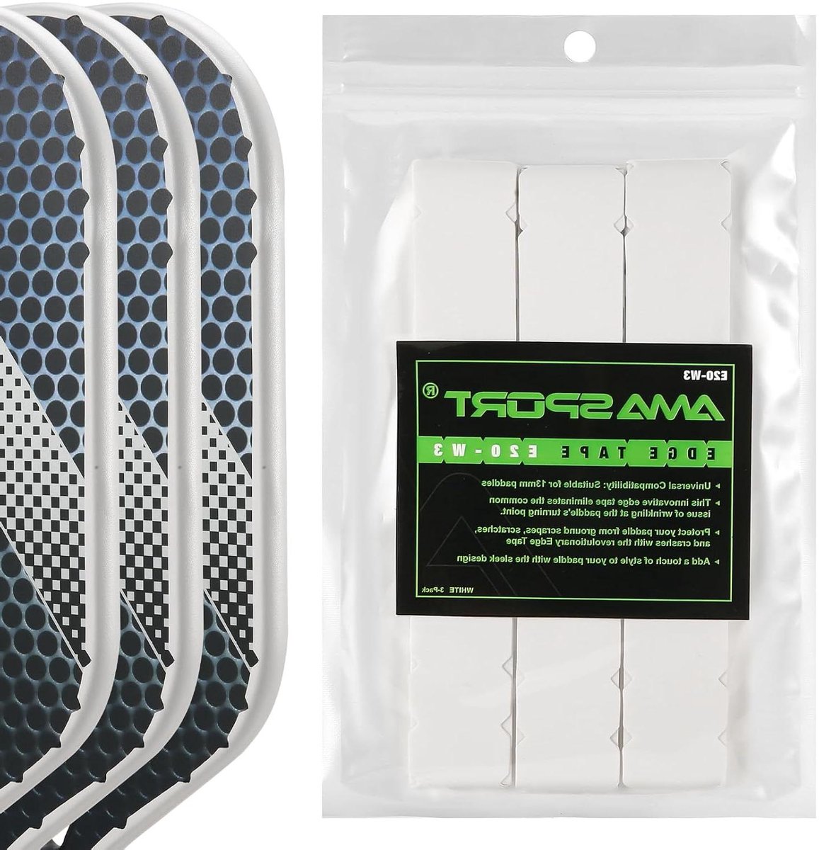 PICKLETECH Pickleball Paddle Protection Tape - Paddle Head Edge Guard - Racket Edge Protection Tape -Past perfect gebogen rand - Geen kreuken