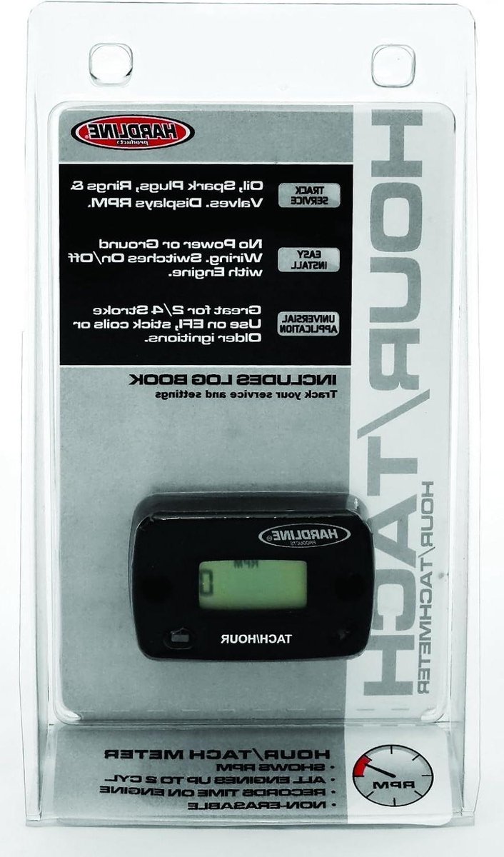 Uur Meter Toerenteller - Motor Urenteller - Motoronderhoud - Universeel voor 2 cilinders - 2-1-8x1-1-2x5-8 inch - Zwart