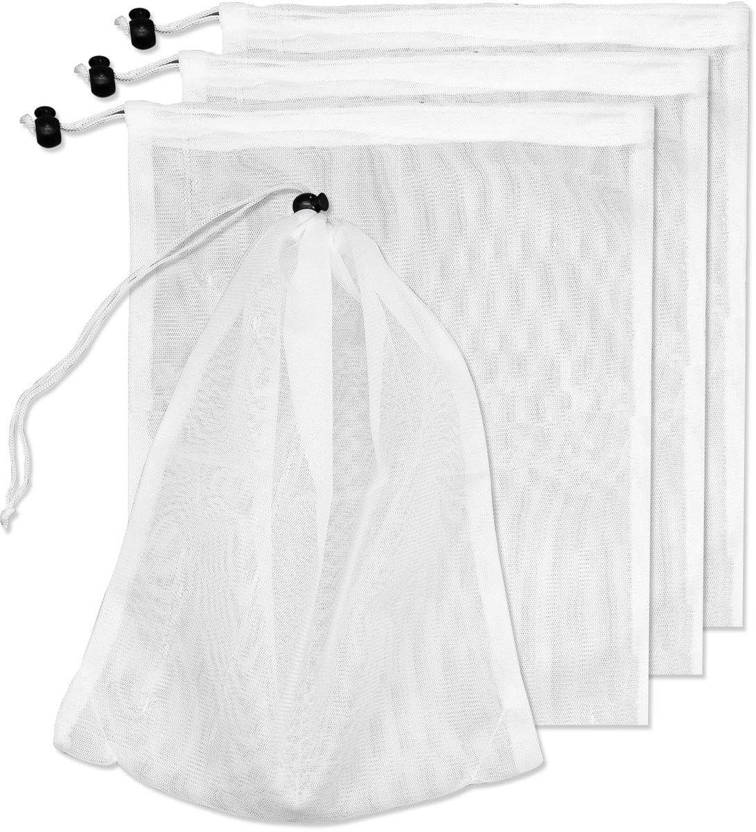 4 Stuks Pool Vacuum Zak - Fijne Mesh met Locking Cord voor Zwembaden en Aquaria