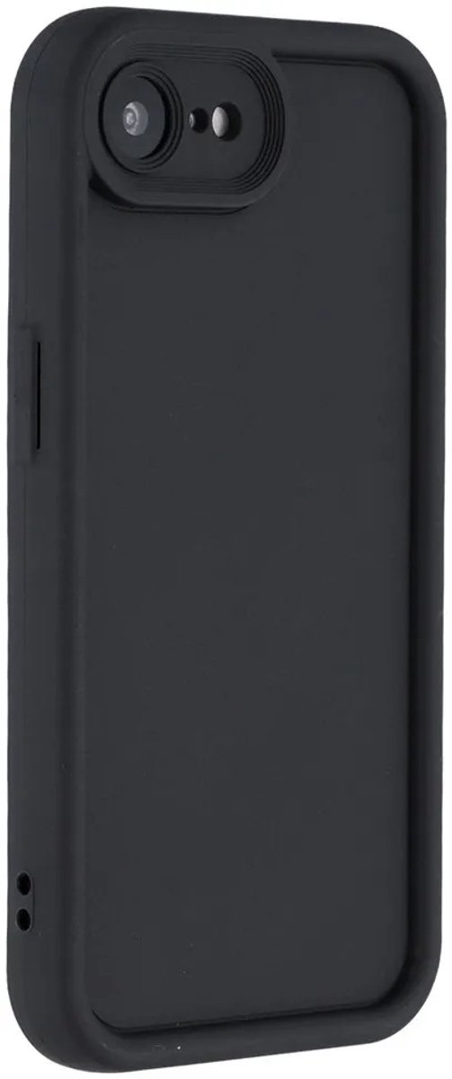 Hoesje voor Apple iPhone 16e - Phonesta Grooved Silicone Back Cover - Zwart