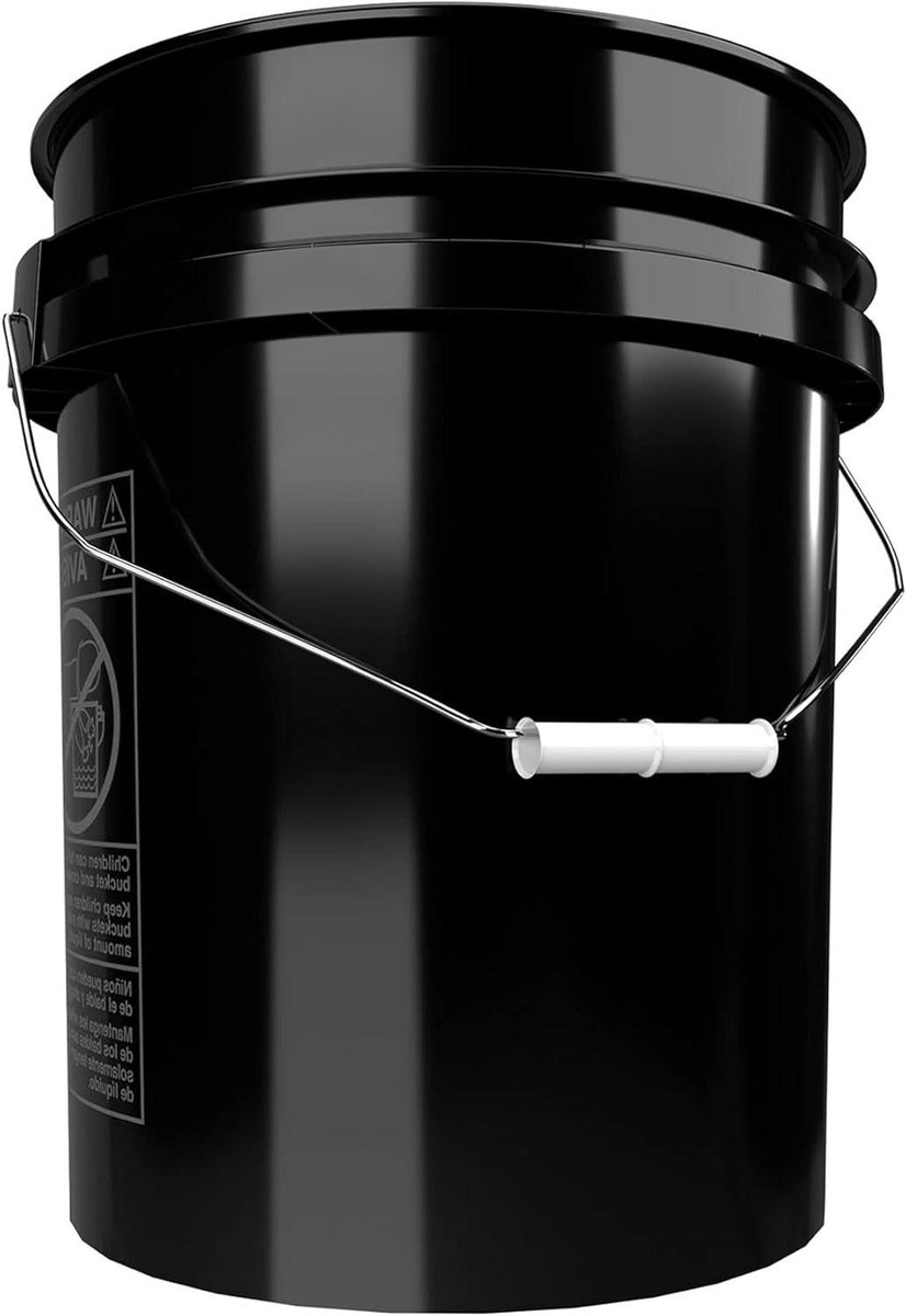 Wasemmer Set - Poetsemmer Auto - Professioneel Wassen - Krasvrij Resultaat - 20 Liter Inhoud - Zwart