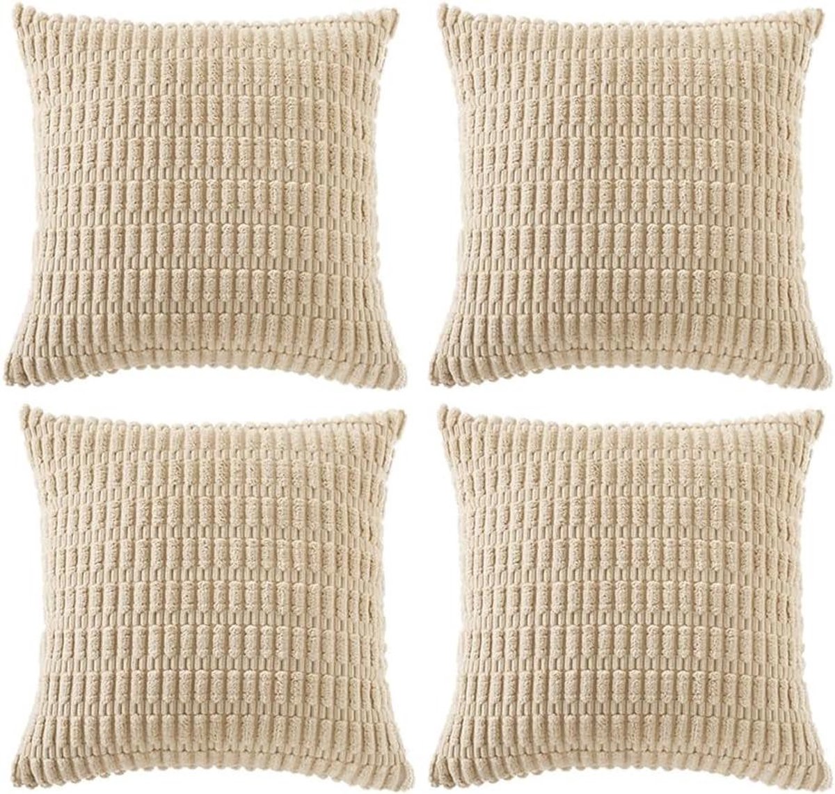 Decoratieve Kussenhoezen - Bruine Sierkussens - Woonkamer Decoratie - Zacht Pluche Materiaal - 45 x 45 cm - Bruin