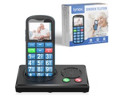 Lynox® Senioren Telefoon - Senioren GSM - Senioren Mobiele Telefoon - 4G - SOS-knop - Luid Volume - Grote Toetsen Met Kleur - Inclusief Oplaadstation - Nederlandstalig