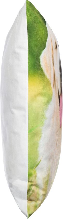Laura Decoratie - koeienhuid sierkussen patchwork - echt leer - zwart, bruin, wit - 45cm x 45cm | Laura Graveland