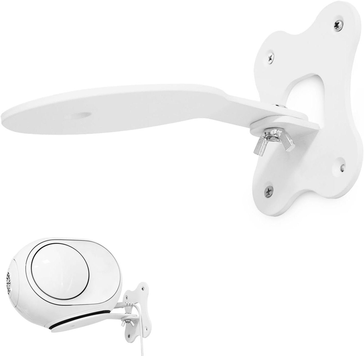 Compatible with Deviallet Phantom II 98 dB Bluetooth Speaker Holder, Devialet Phantom II 98 DB Wall Mount Holder, Phantom II 98 dB Stand Phantom II 98 dB Metal Mount Accessories (White) 1 Piece