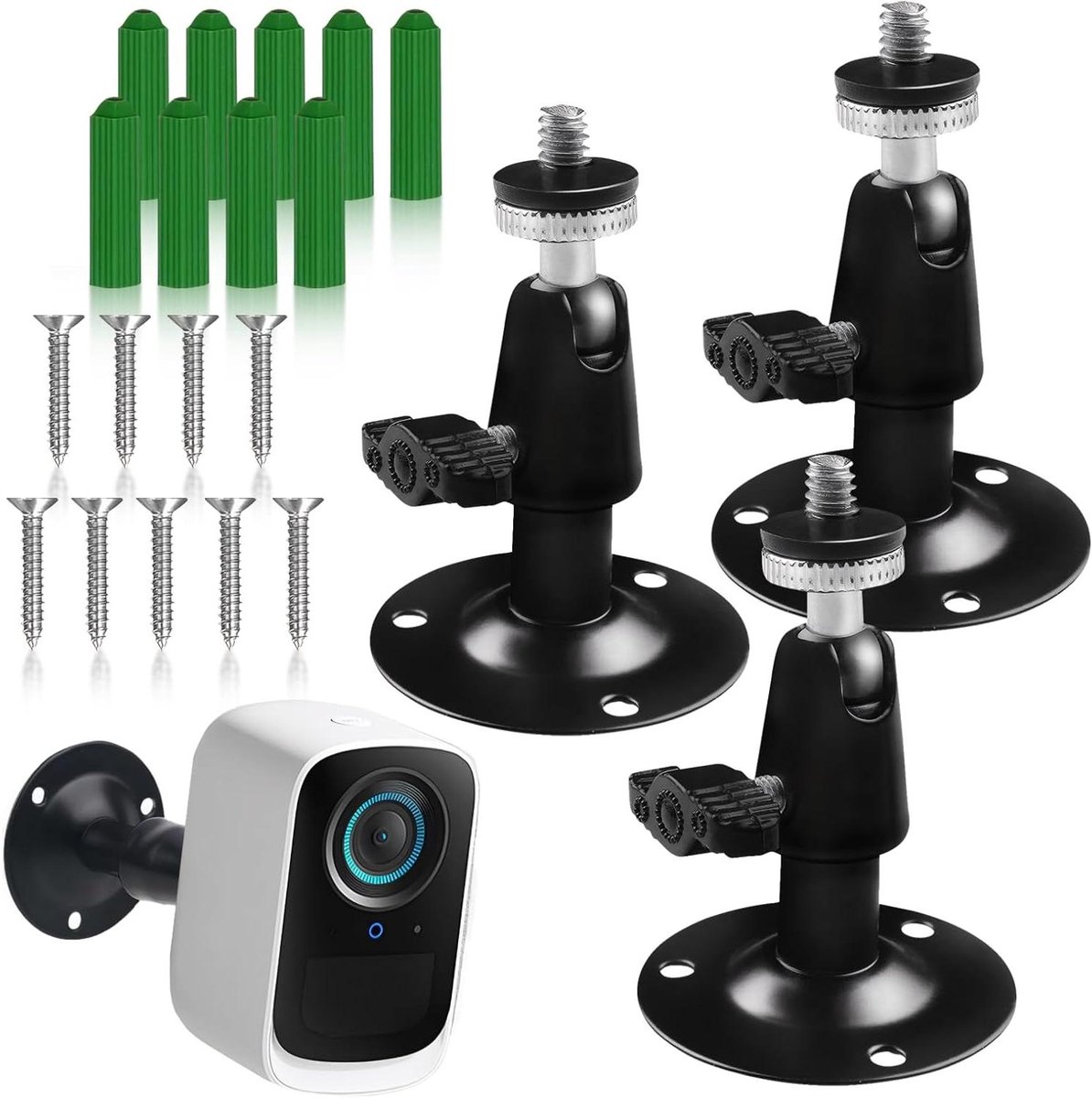 Camera Muurbeugel - Montagebeugel Set - Beveiligingscamera Plaatsen - 360 Graden Verstelbaar - Compact Ontwerp - Zwart