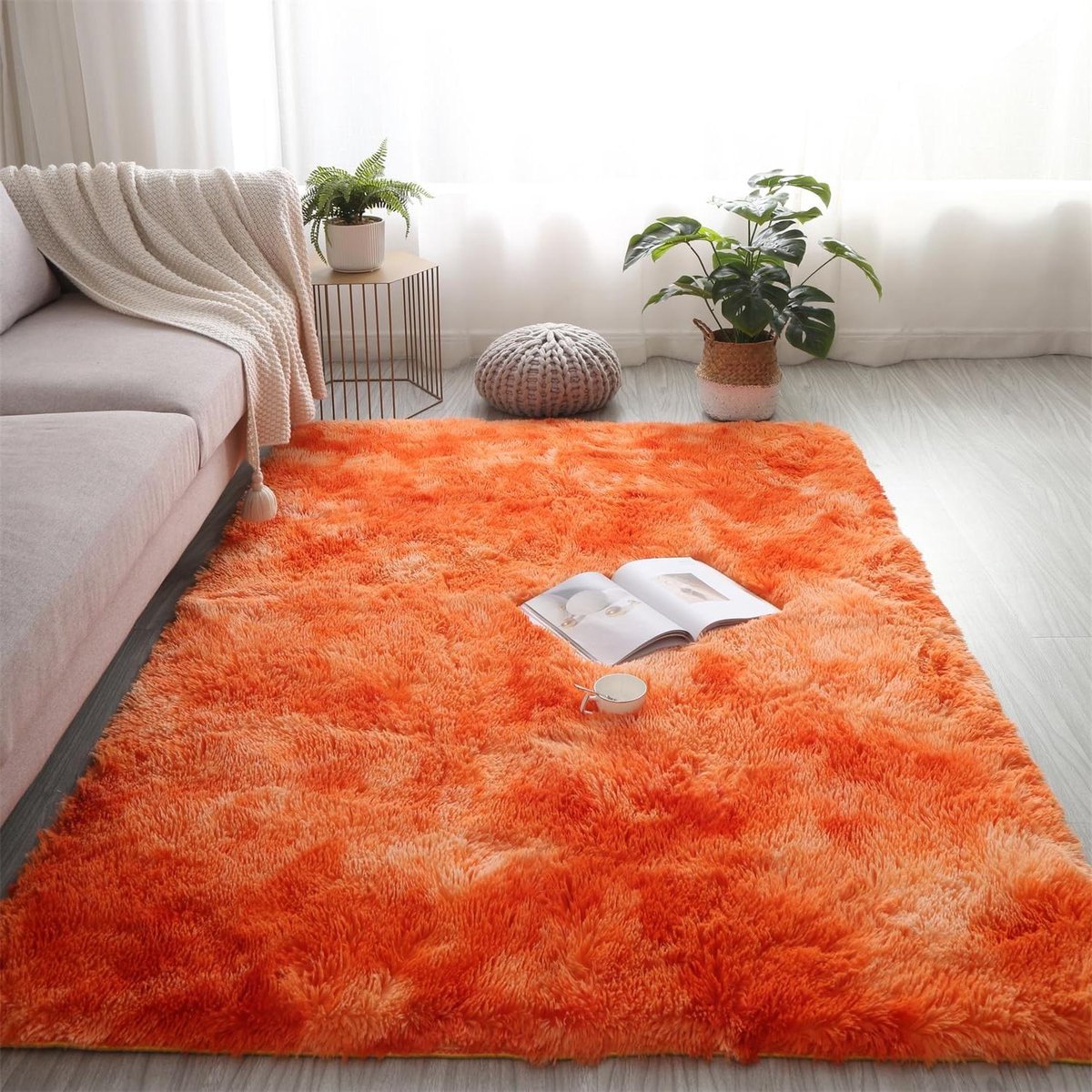 Hoogpolig Tapijt - Zacht Vloerkleed - Woonkamer Slaapkamer - Tie-Dye Patroon - 160x200 cm