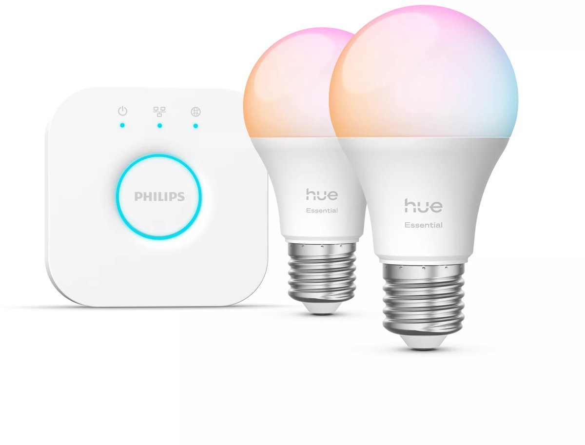 Philips Hue Essential starterkit - wit en gekleurd licht - 1 Bridge - 2 lampen A60 — afbeelding 3
