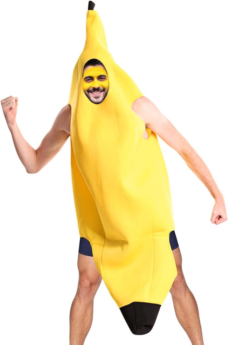 Grappig Bananen Kostuum voor Volwassenen Unisex | Fruit Kostuum voor Halloween, Carnaval en Feestjes
