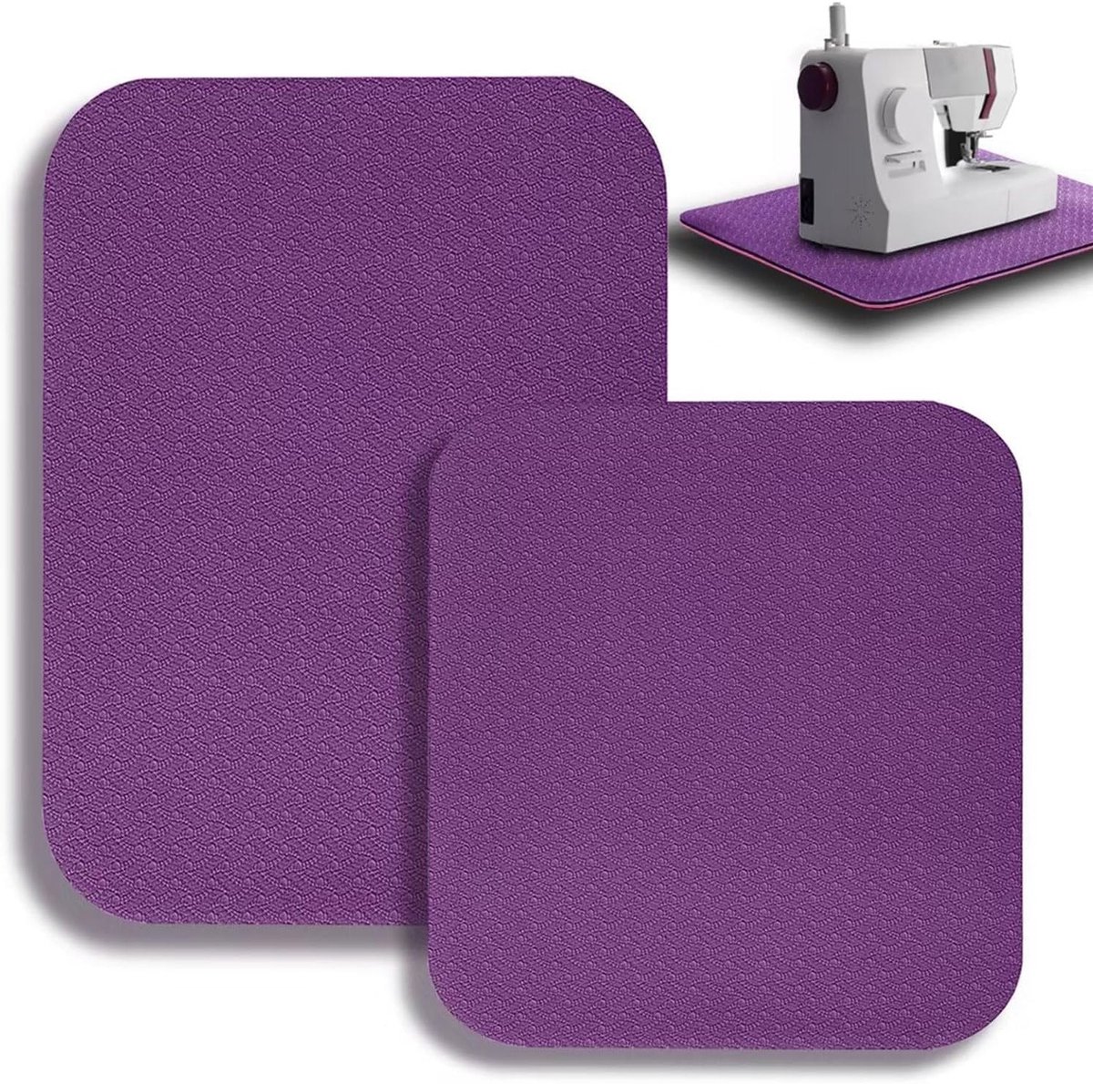 Set van 2 antislip naaimachine voetmatten, 38 x 50 cm en 23 x 35 cm, ideaal voor stabiliteit, accessoires voor naaimachines, eenvoudig schoon te maken en te onderhouden