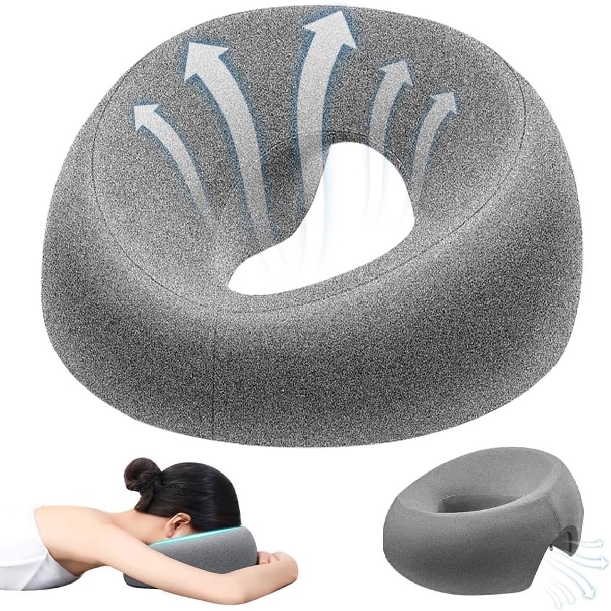 U-vormig gezichtswiegkussen voor massage, hoofdsteun voor bed en bureau, ideaal voor spa en salongebruik