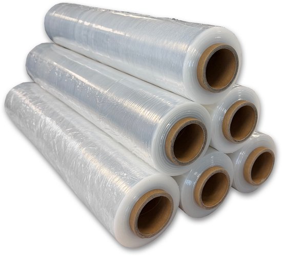 DULA Wikkelfolie - Sealfolie 50cm x 300 meter - Transparant - Handwikkelfolie - 6 rollen Pallet Folie