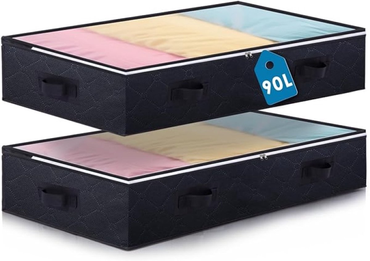 Opbergzakken voor onder bed 90 liter set van 2