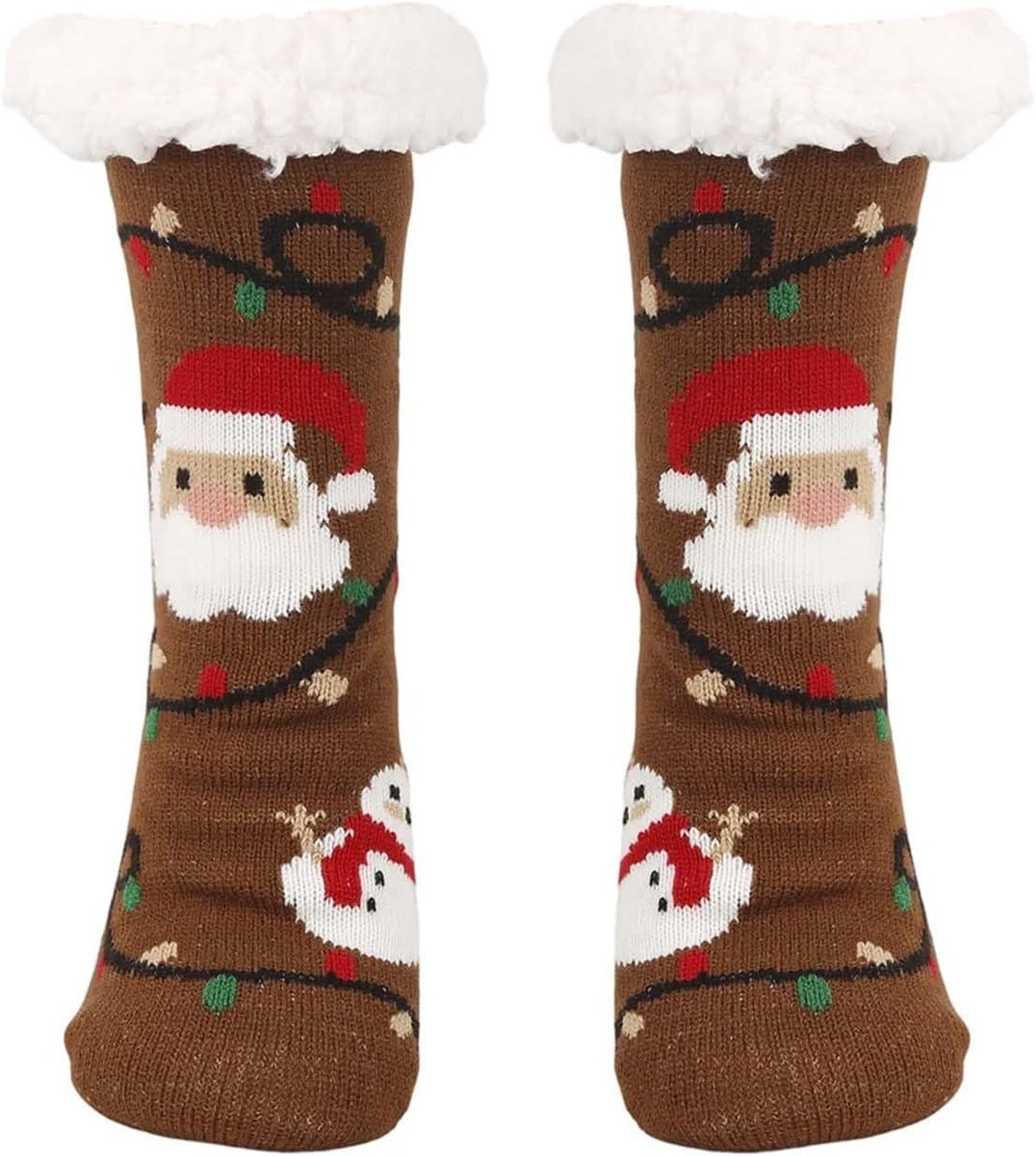 Dikke Wintersokken - Warme Huissokken - Comfortabel Slapen - Antislip Hiel - Met Print