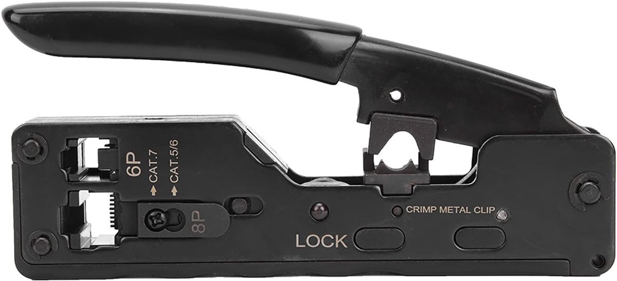 Netwerkkrimptang - Ethernet tang - Kabelverbindingen maken - Multifunctioneel 8P 6P - 22 x 11 x 3 cm