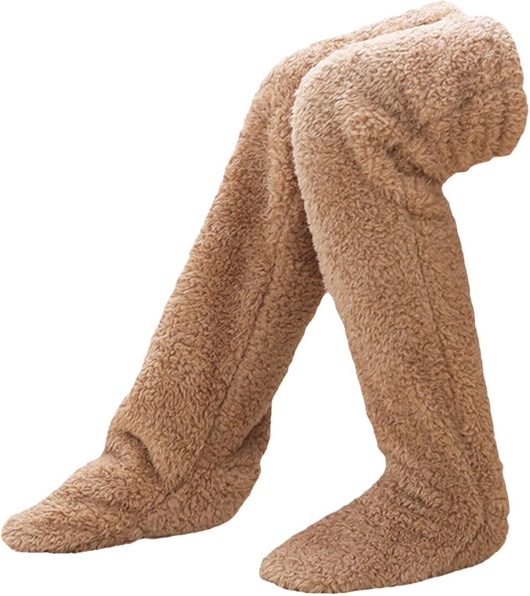 Pluche Sokken - Warme Beenwarmers - Comfortabel Slapen - Extra Lange Pasvorm - 81cm Totale Lengte - Meerdere Kleuren