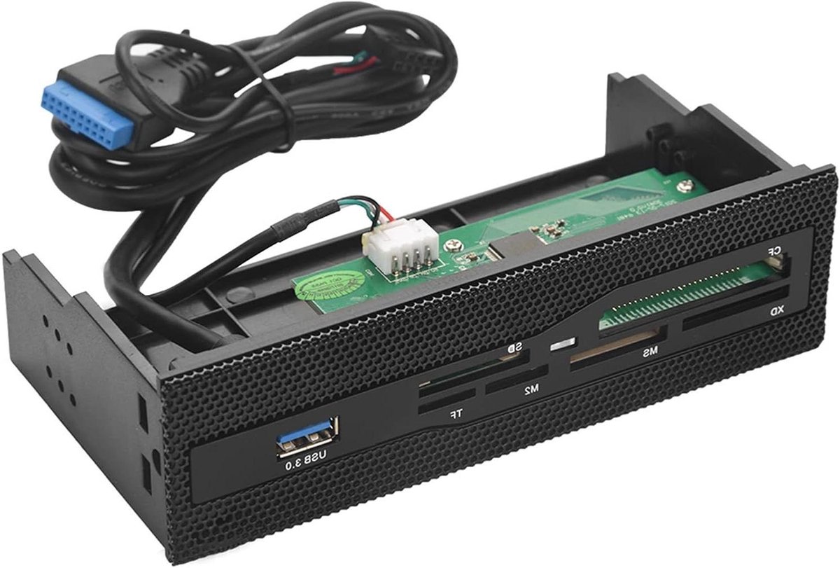 Interne Kaartlezer - Geheugenkaartlezer - Bestanden Overzetten - Zes Kaartslots - 5.25 Inch Bay - Zwart