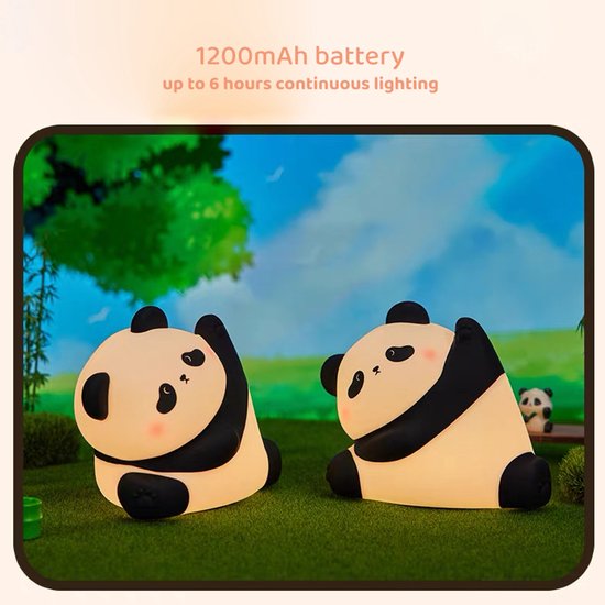 Kungfu Panda Nachtlamp - Schattige LED Kinderlamp van Siliconen - Oplaadbaar Bedlampje met Warm Licht - Nachtlampje voor Kinderkamer & Babykamer — afbeelding 3