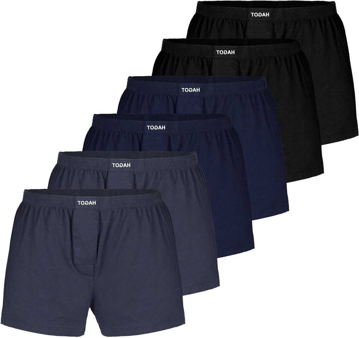 Set van 6 Comfortabele Katoenen Boxer Shorts voor Mannen, Rekbaar en Zacht Ondergoed voor Dagelijks Gebruik