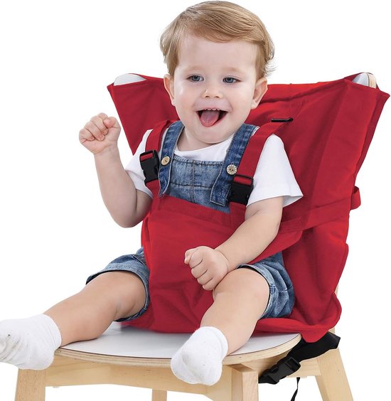 Easy Seat Draagbare Reizen Kinderstoel - Verstelbaar en Veilig - Wasbaar Peuter Kinderstoelhoes - Praktische Stof - Handtas Formaat - Geel van Easy Seat — afbeelding 5