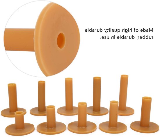 Set van 10 duurzame rubberen golf tees met brede basis voor optimale stabiliteit en grip tijdens het golfen — afbeelding 3