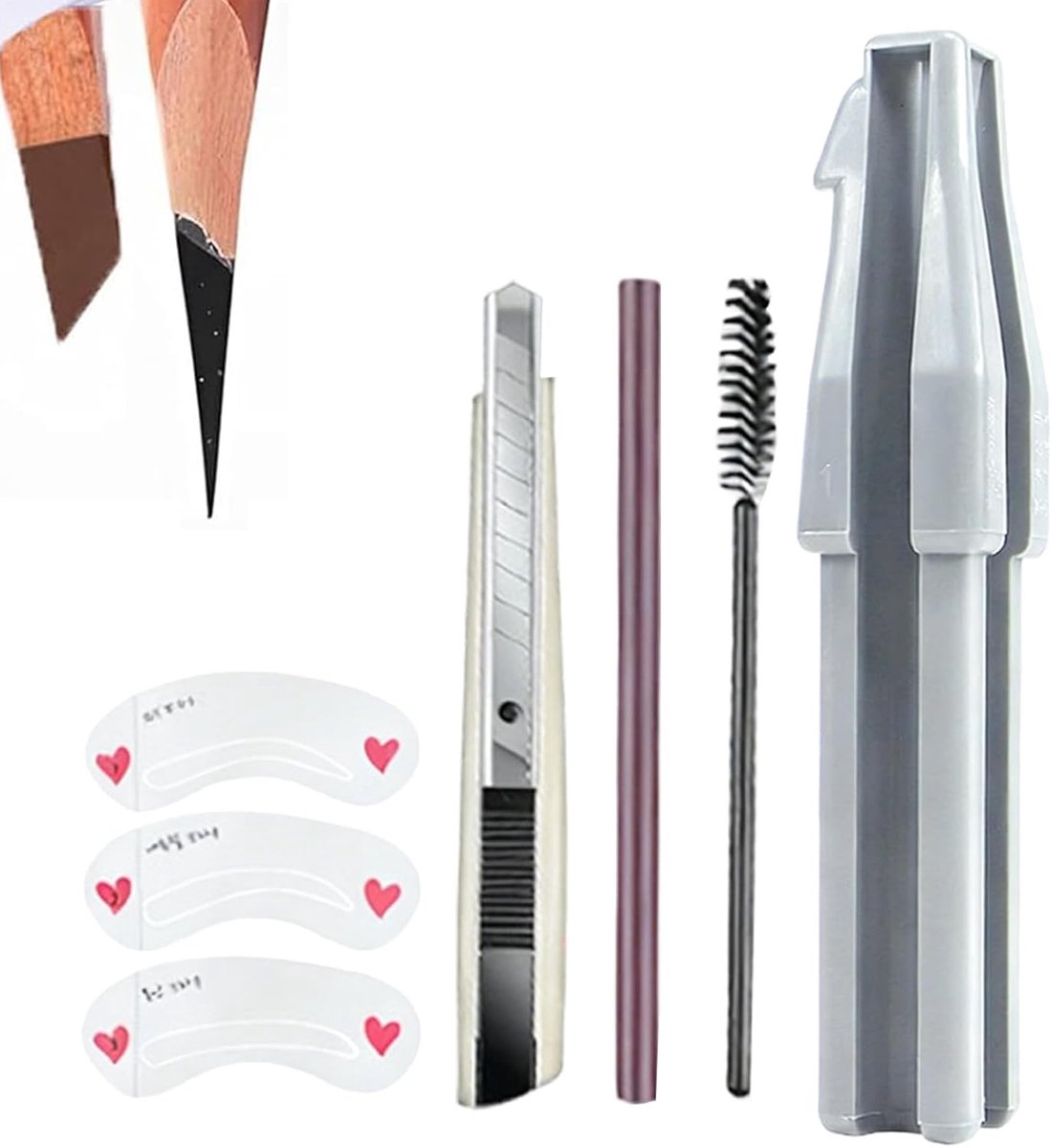 Wenkbrauwpuntenslijper - Make-up slijper - Precisie Make-up Aanbrengen - Dubbel Gat Ontwerp - 6mm tot 12mm - Niet gespecificeerd