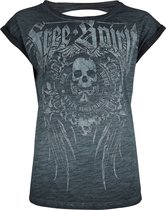 Rock Rebel by EMP turquoise T-shirt met oil-wash en cut-outs - Dames - XL
