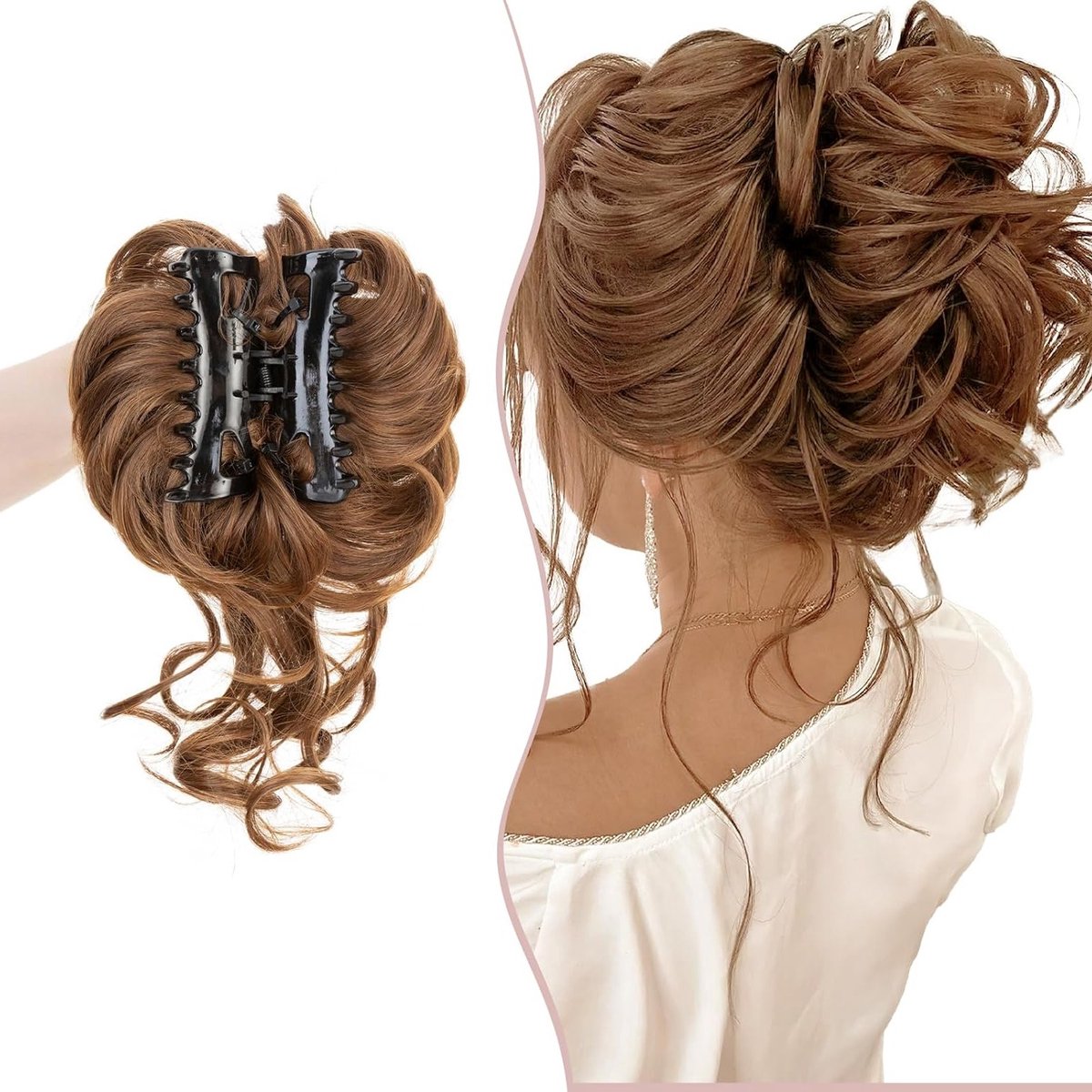 Haardos Clip Bun Haarstuk voor Ponytail en Updo Stijl