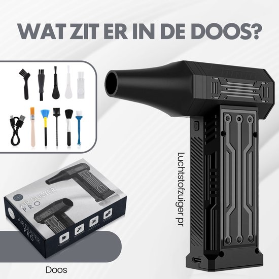 Waxels® Air Duster - Krachtige Elektrische Blaasapparaat 150.000 RPM - Draadloze Turbo Blower - Herbruikbare Perslucht Reiniger - Mini Bladblazer voor PC, Toetsenbord, Auto & Elektronica — afbeelding 3
